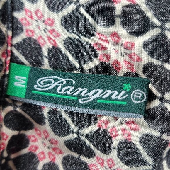 Rangni Kurta Abdullah Indian Handmade Midi Dress Long Sleeve Multicolor Size M - Picture 6 of 6